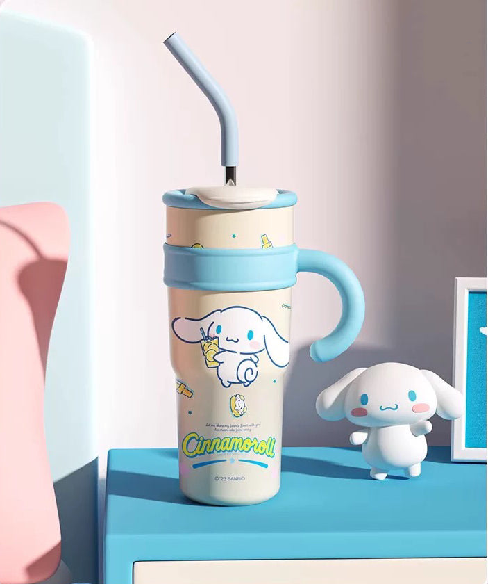 【Sanrio】Officially Licensed™️ Dual-Drink Ice Mug – 1.2L Extra Large Capacity with Straw | Thermal Insulation ♨️ & Cold Retention 🧊 | 3 Styles Available
