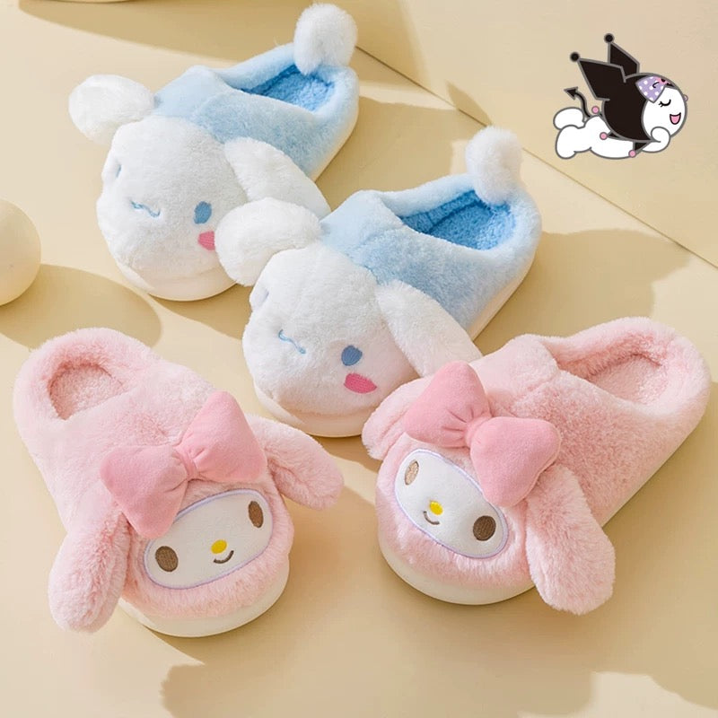 Sanrio™️ Autumn & Winter Cotton Slippers Indoor & Outdoor Use | Anti-Slip | Thickened Plush Design