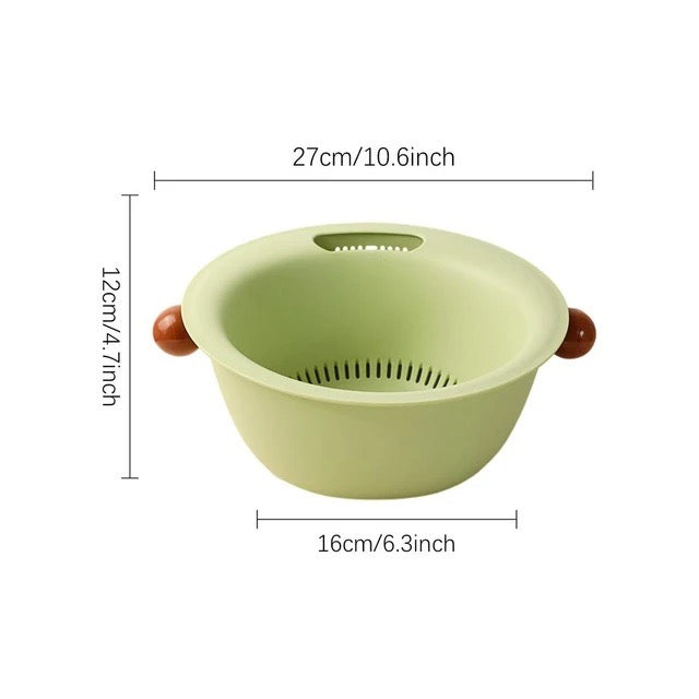 「Kitchen Sink Drain Basket 」 Double Layer Drainage Basket,Drainage Bowl for Sink, Fruit, Food, Vegetables Strainer for Kitchen