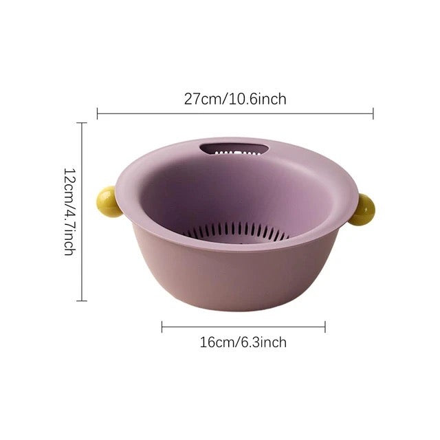 「Kitchen Sink Drain Basket 」 Double Layer Drainage Basket,Drainage Bowl for Sink, Fruit, Food, Vegetables Strainer for Kitchen