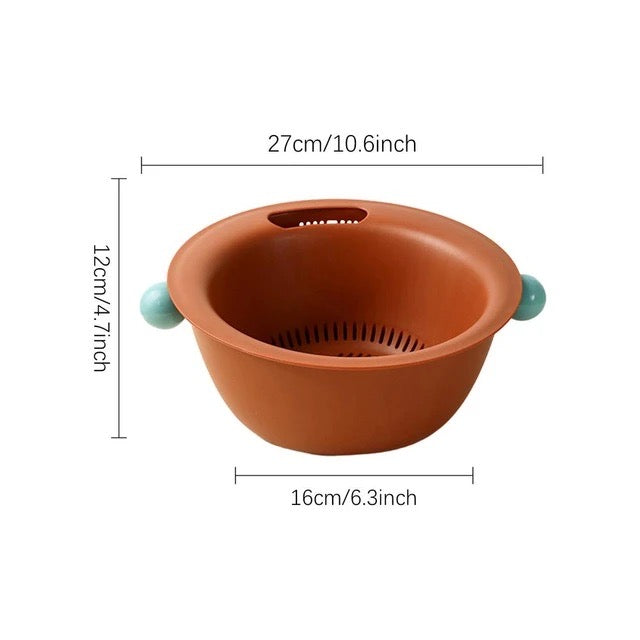 「Kitchen Sink Drain Basket 」 Double Layer Drainage Basket,Drainage Bowl for Sink, Fruit, Food, Vegetables Strainer for Kitchen