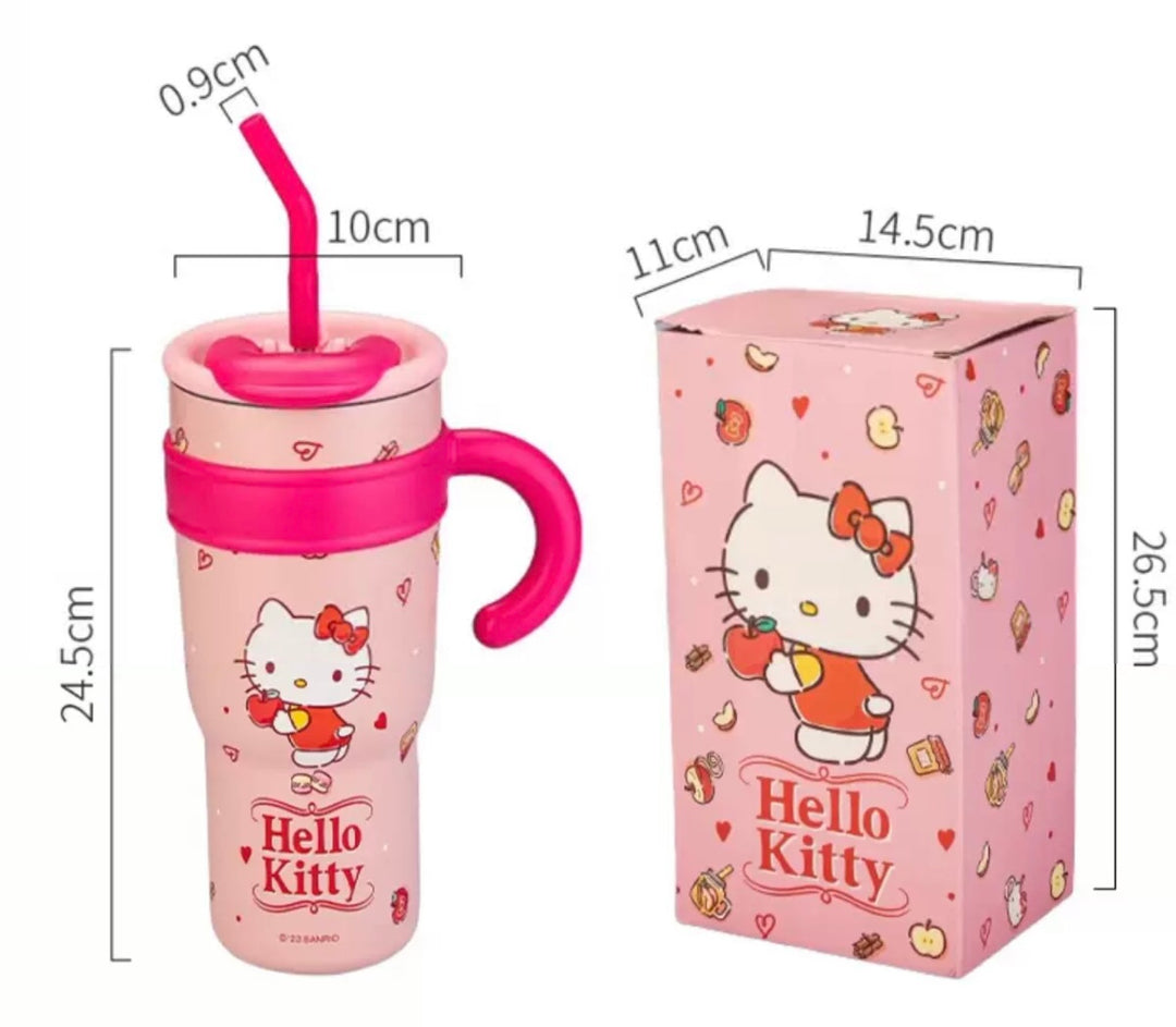 【Sanrio】Officially Licensed™️ Dual-Drink Ice Mug – 1.2L Extra Large Capacity with Straw | Thermal Insulation ♨️ & Cold Retention 🧊 | 3 Styles Available