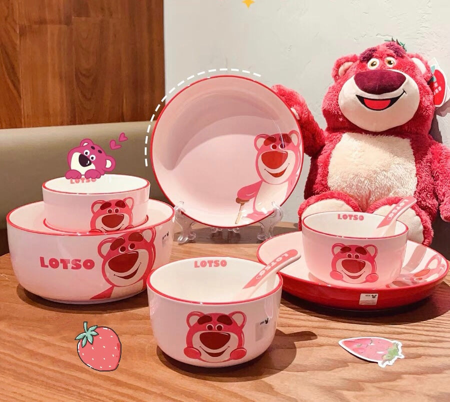 Disney™ Lotso 🍓 Solo Tableware Gift Set | One-Person Meal Box with Tote 🎁