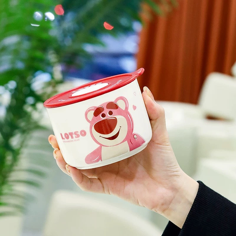 【Covered Fresh-Keeping Bowl】Microwave Safe ♨️ Disney™️ Ceramic Sealed Fresh-Keeping Bowl, Lunch Box, Nut 🥜 and Fruit Bowl