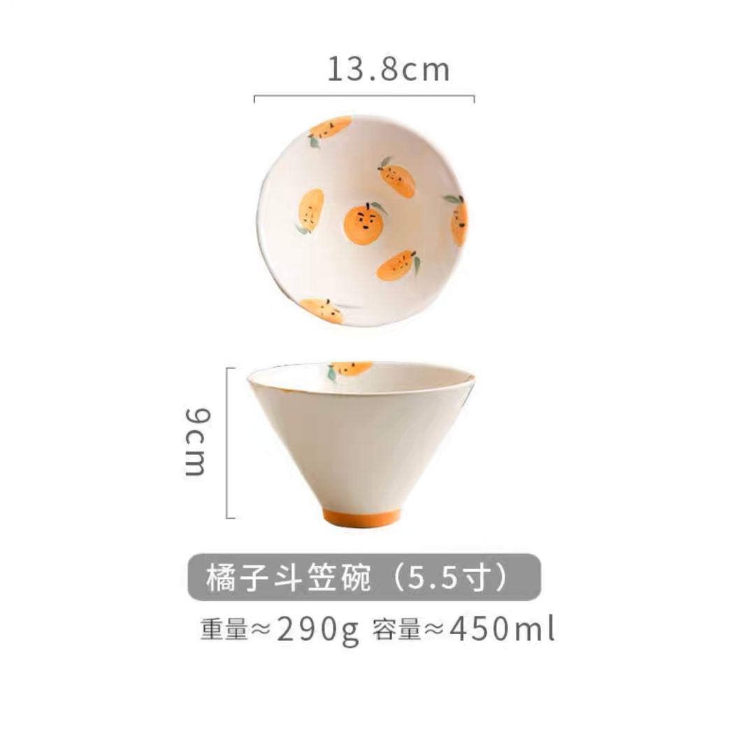 Japanese Style Hand-painted Lovely Fruit Ceramic Bowl