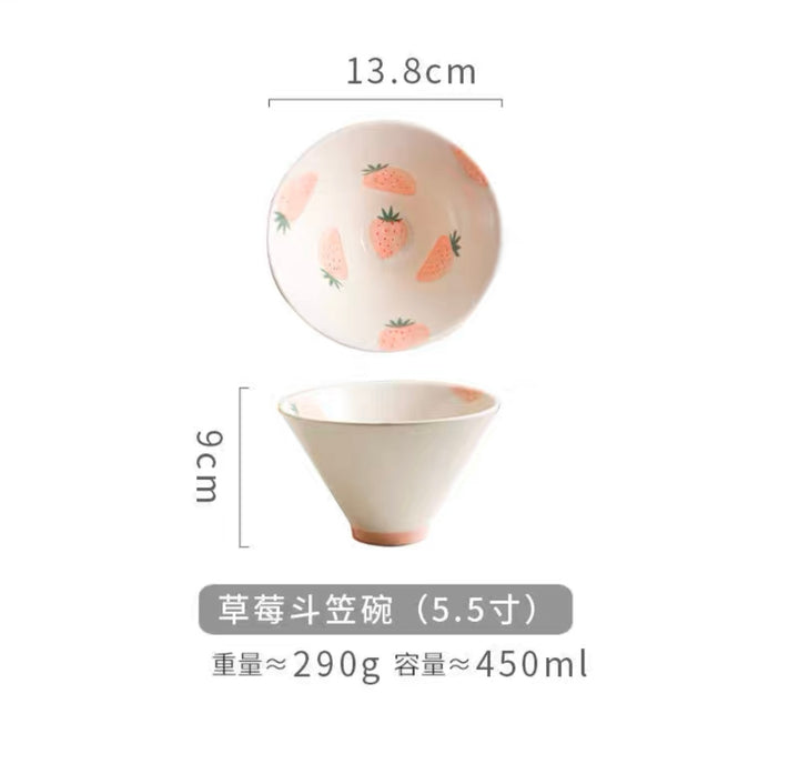 Japanese Style Hand-painted Lovely Fruit Ceramic Bowl
