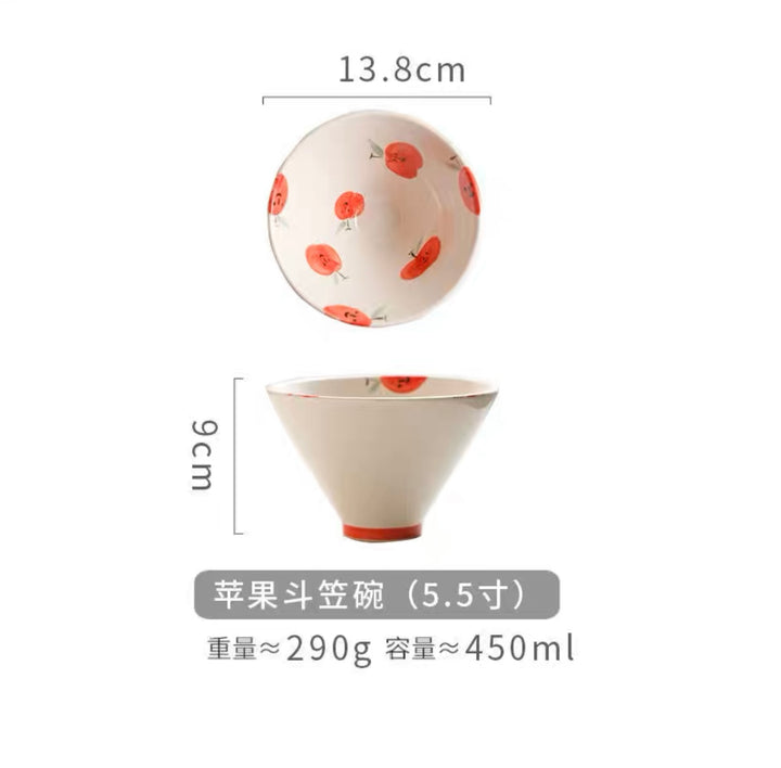 Japanese Style Hand-painted Lovely Fruit Ceramic Bowl