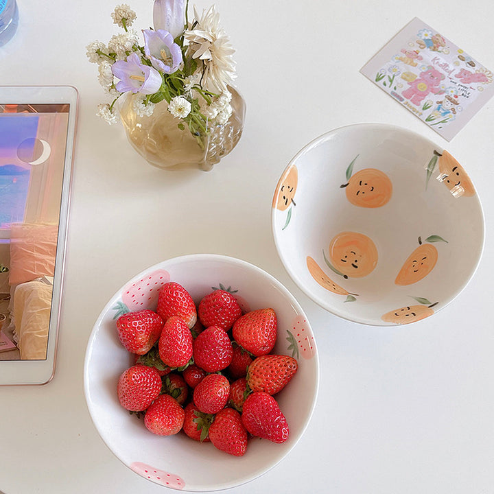 Japanese Style Hand-painted Lovely Fruit Ceramic Bowl