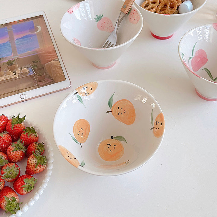 Japanese Style Hand-painted Lovely Fruit Ceramic Bowl