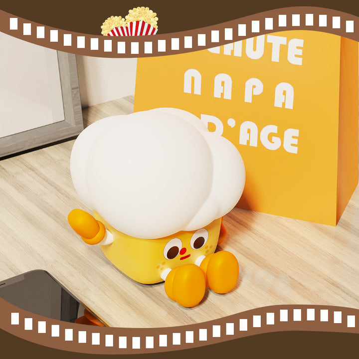 Popcorn 🍿 Night Light – Bedside Eye-Care Lamp | Tap Control | Rechargeable 🔋