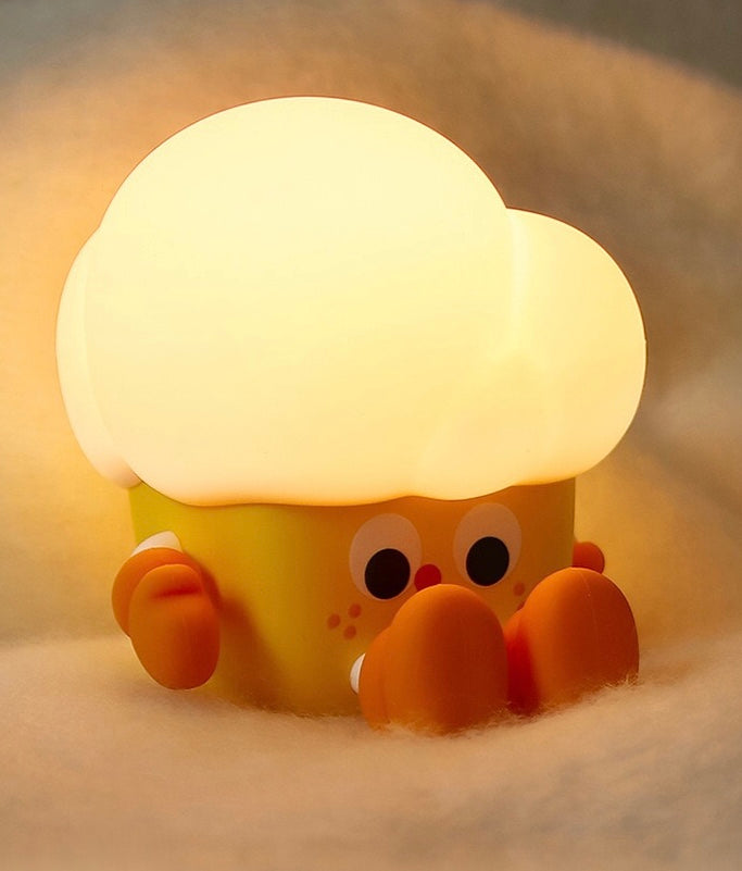 Popcorn 🍿 Night Light – Bedside Eye-Care Lamp | Tap Control | Rechargeable 🔋
