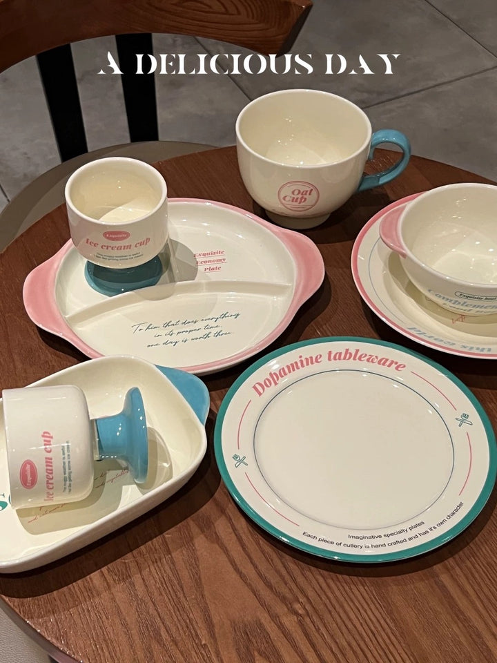 Fresh Cream Style 🧁 Minimalist & Fresh 🍽️ Tableware Set – Multiple Shapes Available