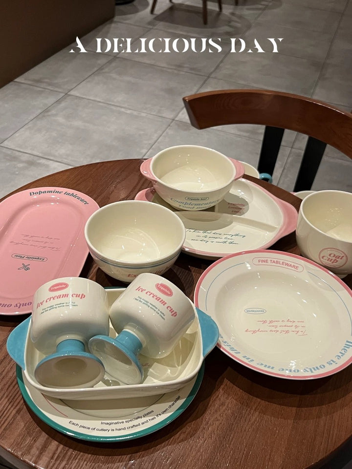 Fresh Cream Style 🧁 Minimalist & Fresh 🍽️ Tableware Set – Multiple Shapes Available