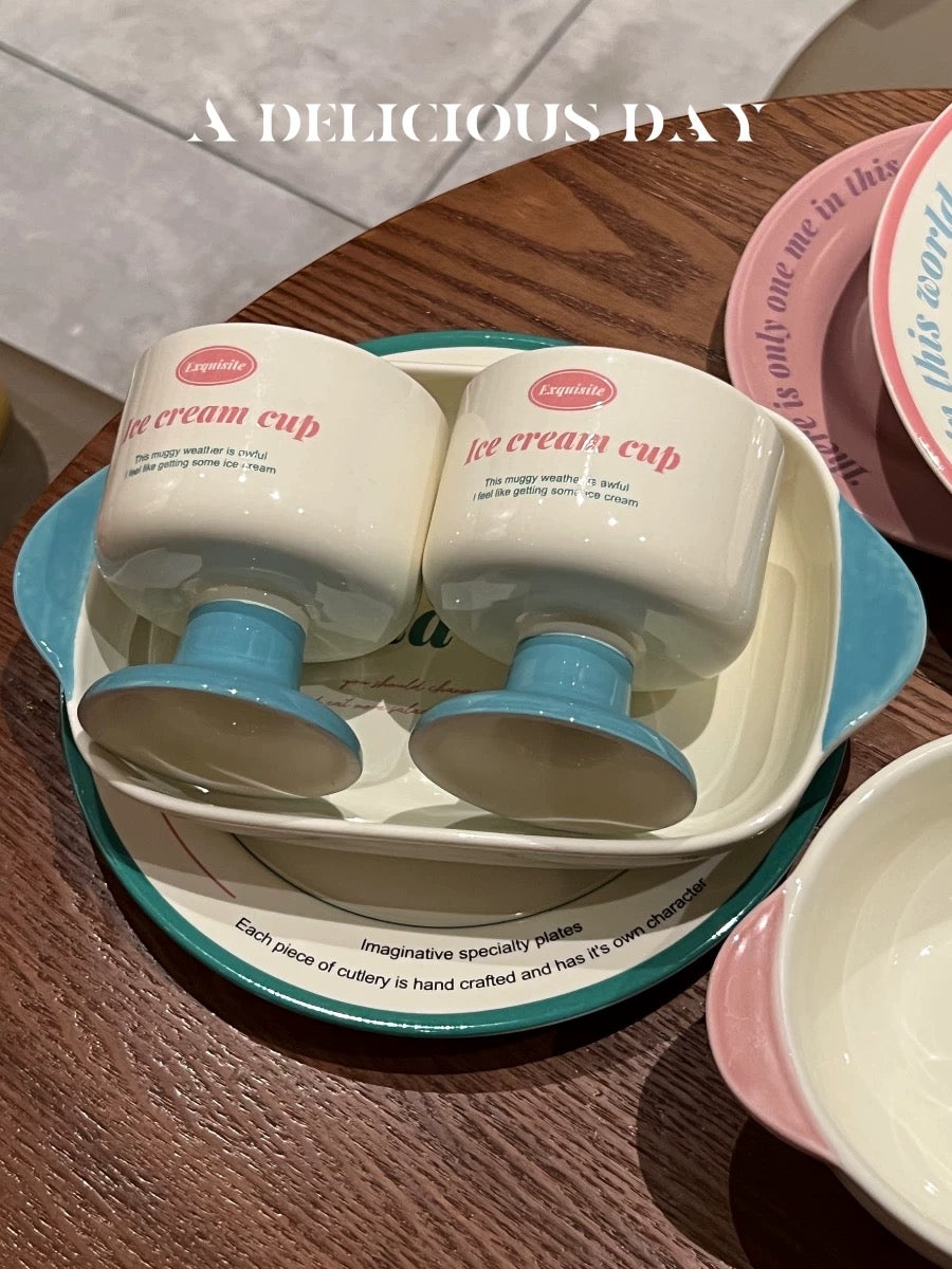 Fresh Cream Style 🧁 Minimalist & Fresh 🍽️ Tableware Set – Multiple Shapes Available