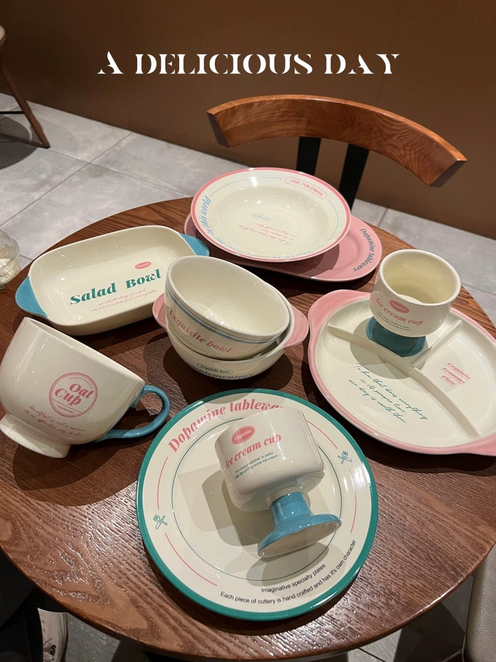 Fresh Cream Style 🧁 Minimalist & Fresh 🍽️ Tableware Set – Multiple Shapes Available