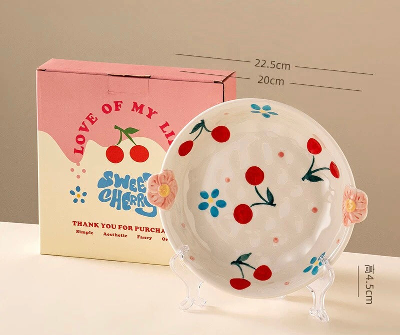 Cherry & Blossom Series】🌸🍒 Hand-Painted Ceramic Collection