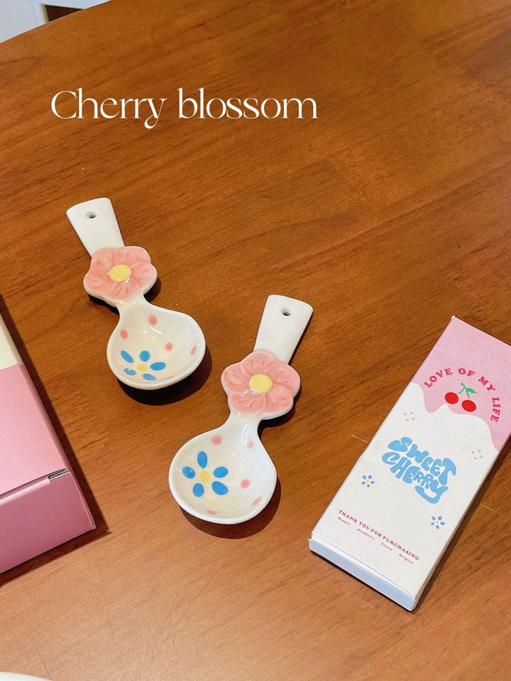 Cherry & Blossom Series】🌸🍒 Hand-Painted Ceramic Collection