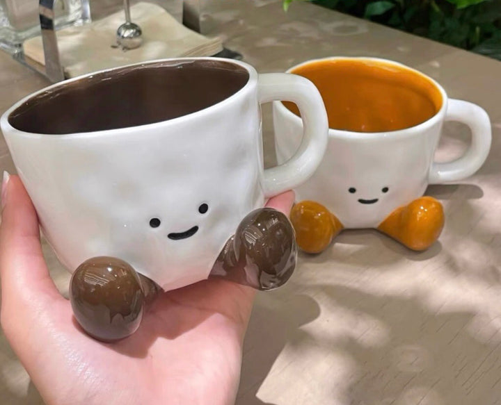 Cute Smiley Mug •ᴗ• | Handmade Ceramic Cup | High-Temperature Underglaze
