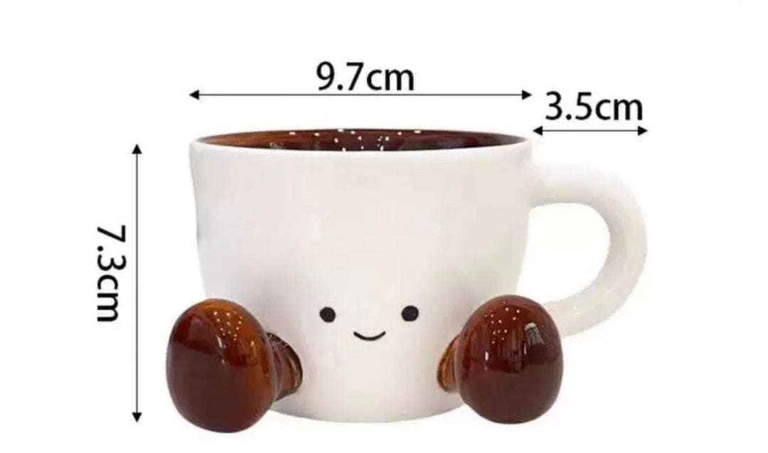 Cute Smiley Mug •ᴗ• | Handmade Ceramic Cup | High-Temperature Underglaze