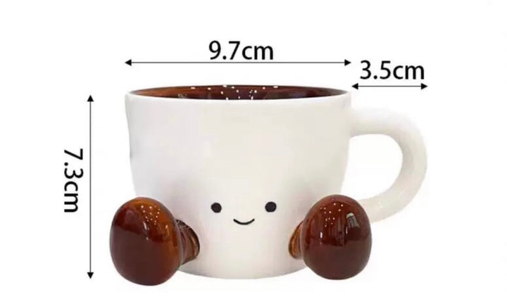 Cute Smiley Mug •ᴗ• | Handmade Ceramic Cup | High-Temperature Underglaze