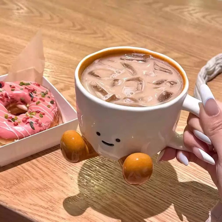 Cute Smiley Mug •ᴗ• | Handmade Ceramic Cup | High-Temperature Underglaze