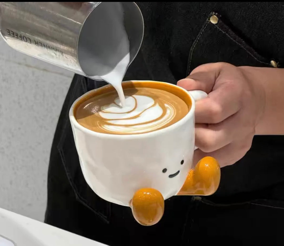 Cute Smiley Mug •ᴗ• | Handmade Ceramic Cup | High-Temperature Underglaze