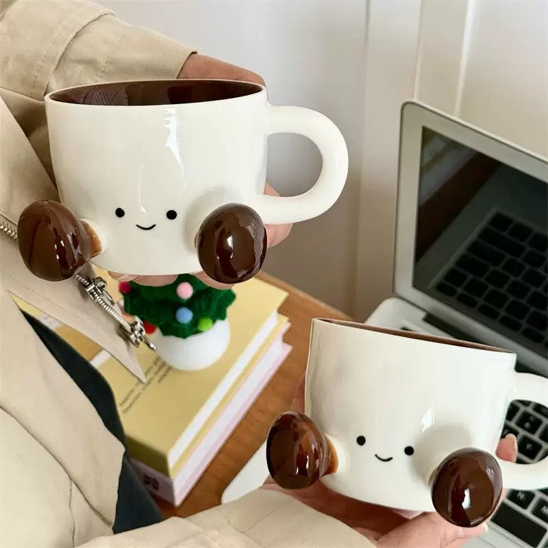 Cute Smiley Mug •ᴗ• | Handmade Ceramic Cup | High-Temperature Underglaze