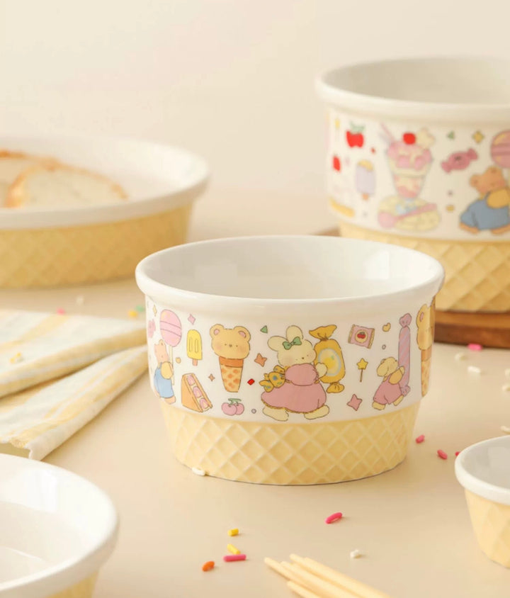 1pc/1set Ice Cream Series Ceramic Tableware Set - Perfect for Home Dining and Entertaining