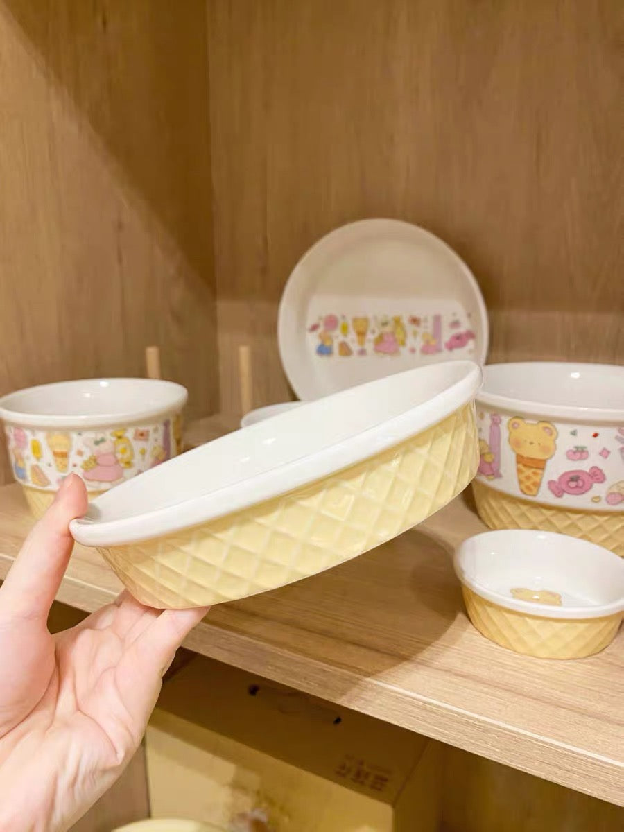 1pc/1set Ice Cream Series Ceramic Tableware Set - Perfect for Home Dining and Entertaining