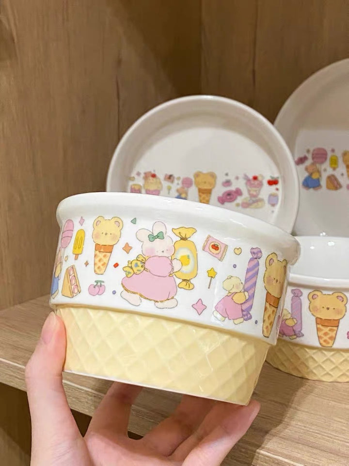 1pc/1set Ice Cream Series Ceramic Tableware Set - Perfect for Home Dining and Entertaining