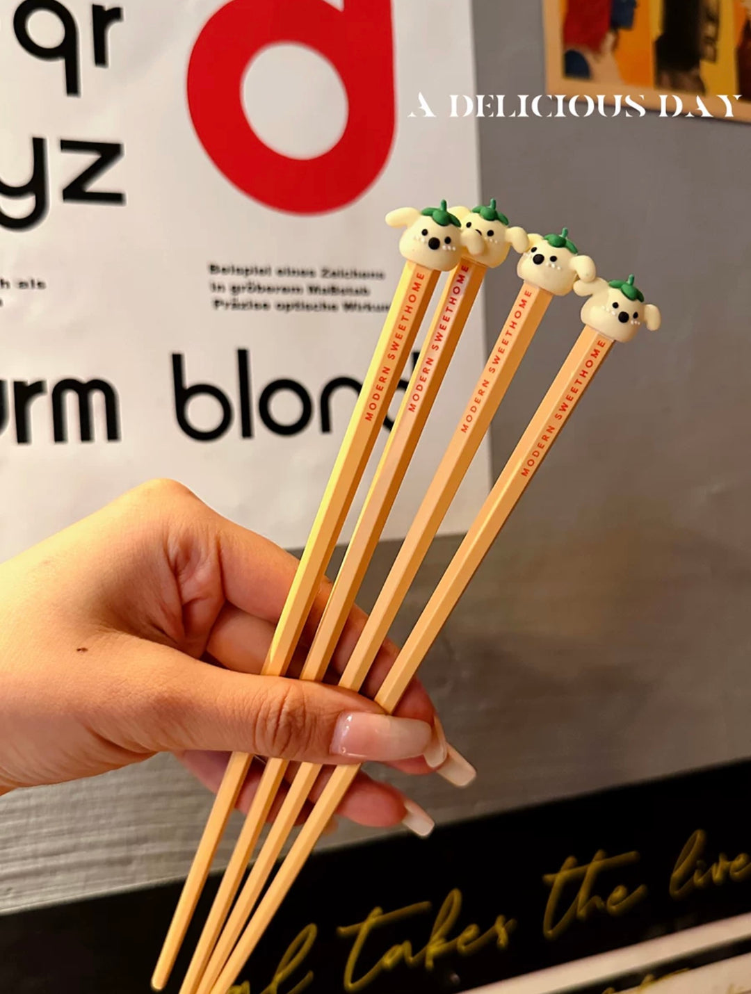 「Macaron-Colored Alloy Chopsticks 」1Pair Cartoon Animal, High Temperature Sterilizable, Non-slip Chopsticks