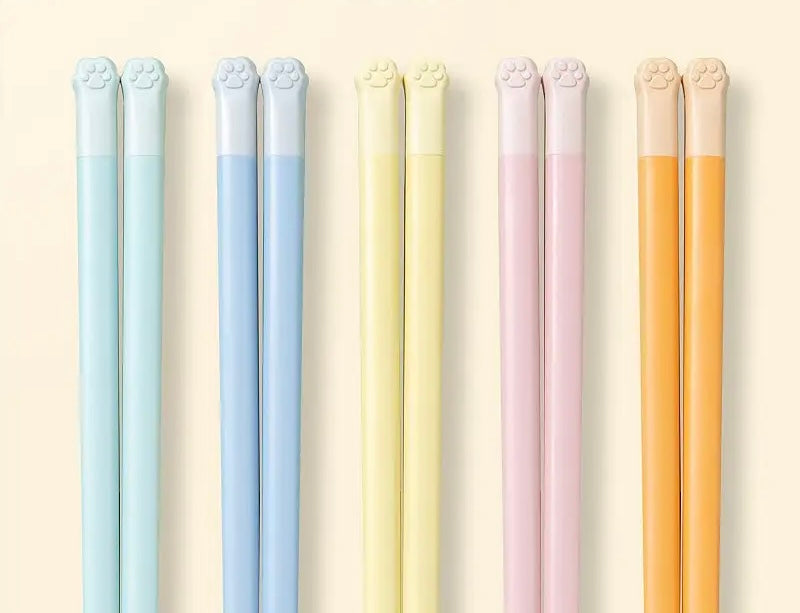 「Macaron-Colored Alloy Chopsticks」5 Pairs Set
