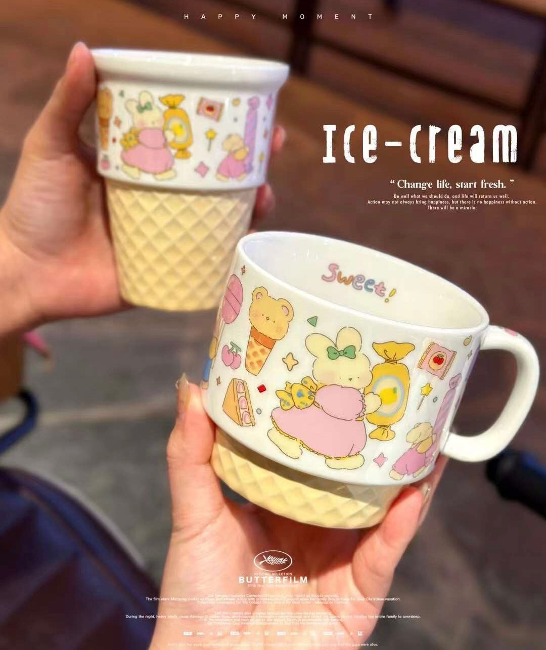1pc/1set Ice Cream Series Ceramic Tableware Set - Perfect for Home Dining and Entertaining