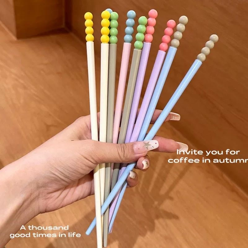 Cute Dopamine Alloy Chopsticks Antibacterial Anti-mold Heat Resistant Anti-slip Household Chopsticks 1 Set 5