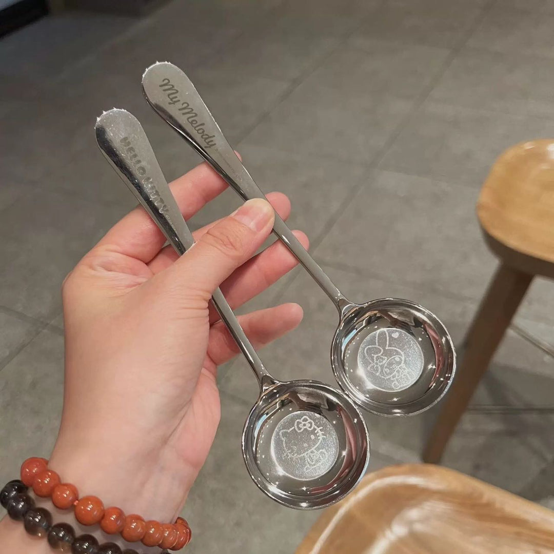 Sanrio 304 Stainless Steel Flat Bottom Round Head Soup Spoon Rice Spoon
