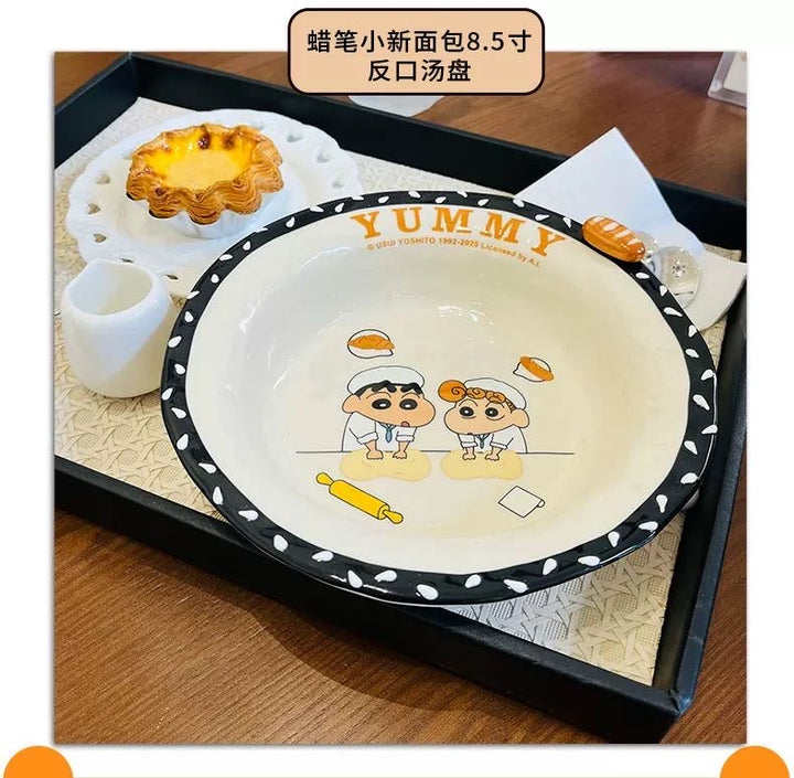 Crayon Shin-chan Ceramic Underglaze Bread Series Tableware Set