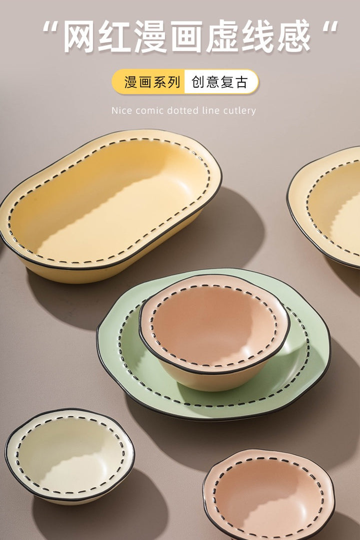 Series Bowl Plate Set Cream Color