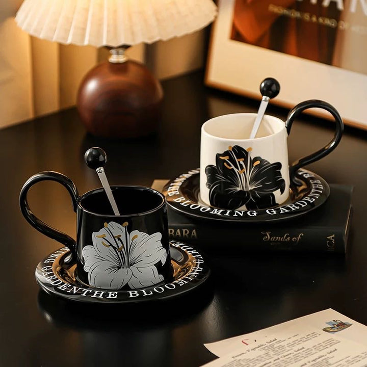 Series Lily Coffee Cup Saucer Set Exquisite Mug