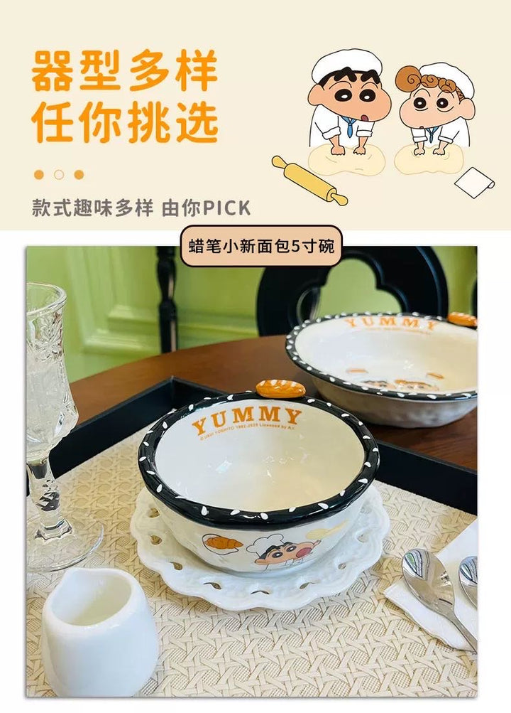 Crayon Shin-chan Ceramic Underglaze Bread Series Tableware Set