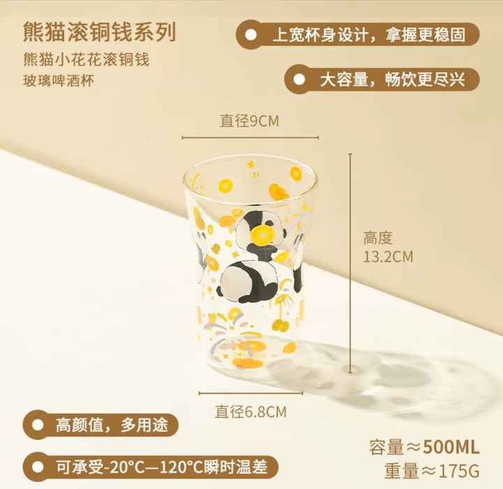Panda Glass Cup 500ml