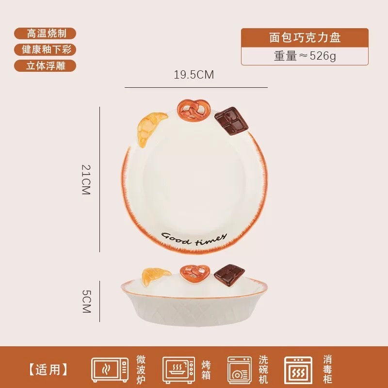 Bread Series Hand-painted Underglaze Ceramic Tableware Set