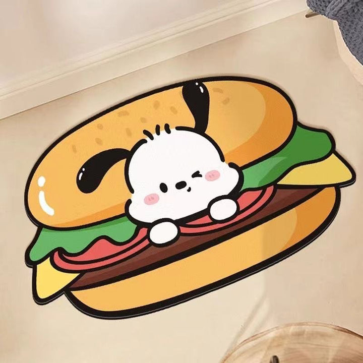「Snack Time Collection 🍔🍟🍗」Quick-Dry Diatomite Bath Mat – Soft, Absorbent & Non-Slip