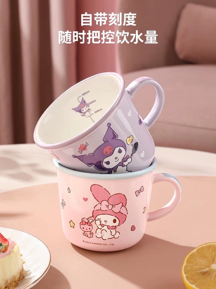 Sanrio Hello Kitty Ceramic Breakfast Cup Water Cup with Scale