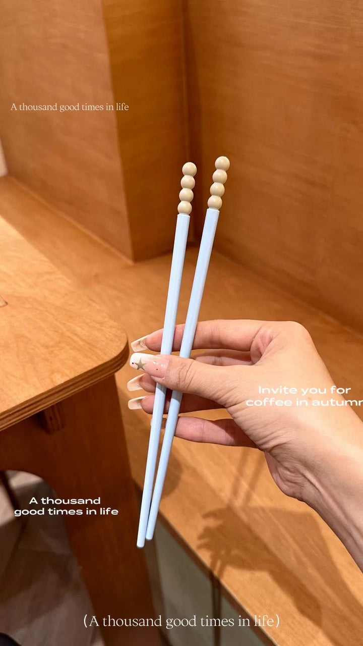 Cute Dopamine Alloy Chopsticks Antibacterial Anti-mold Heat Resistant Anti-slip Household Chopsticks 1 Set 5