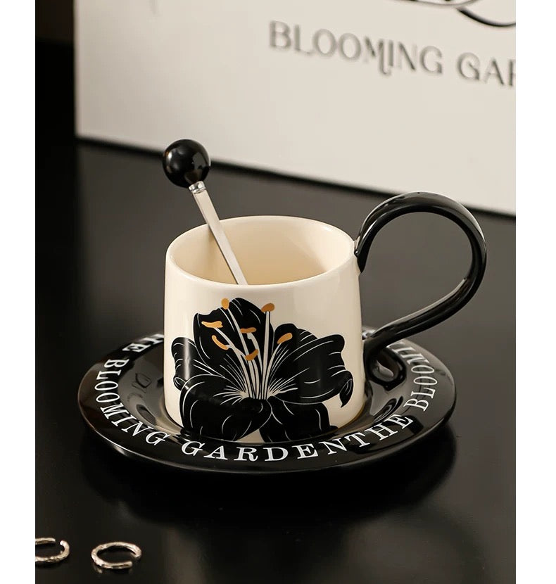 Series Lily Coffee Cup Saucer Set Exquisite Mug