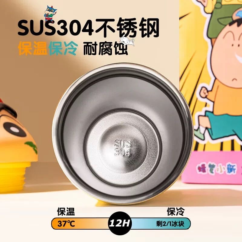 Crayon Shin-chan Series Stainless Steel Thermos Cup Keep Warm Keep Cold Ice Cup 600ml Straw
