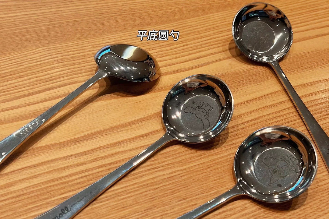 Sanrio 304 Stainless Steel Flat Bottom Round Head Soup Spoon Rice Spoon