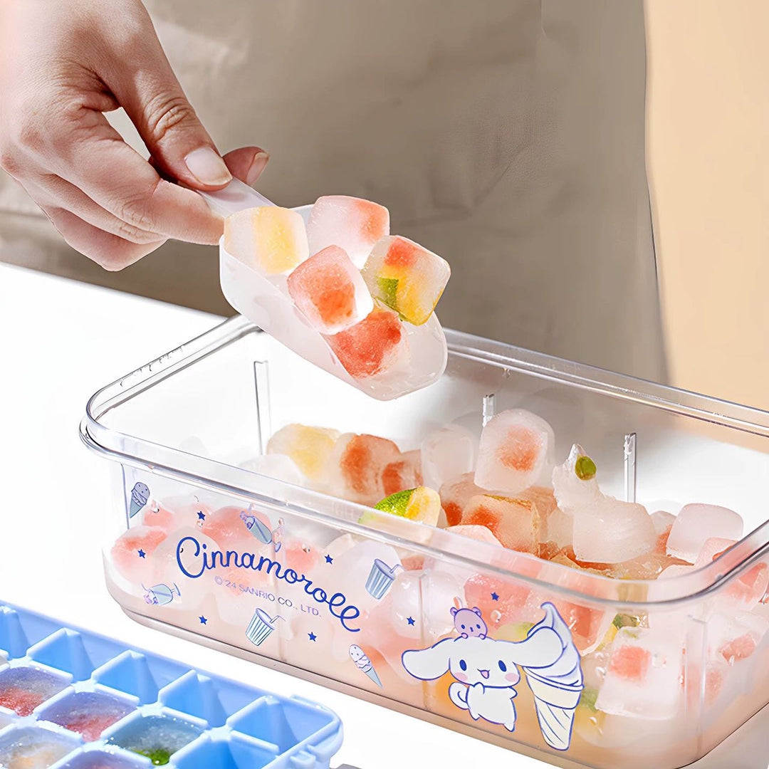Sanrio Mold Household Food Grade Ice Tray with Lid Storage Box Spoon