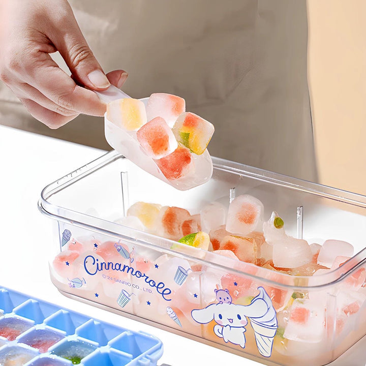 Sanrio Mold Household Food Grade Ice Tray with Lid Storage Box Spoon