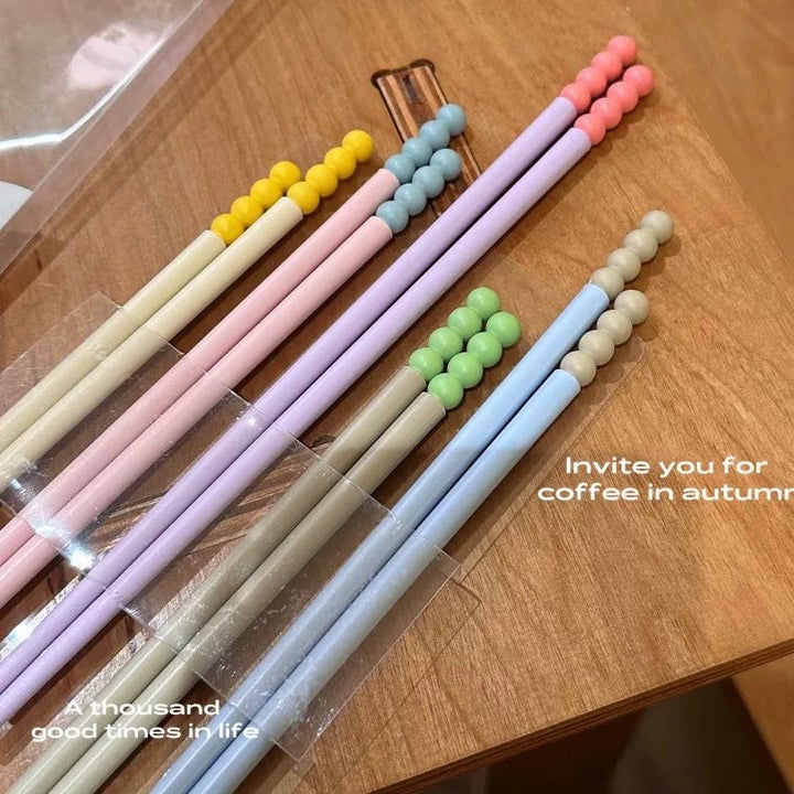 Cute Dopamine Alloy Chopsticks Antibacterial Anti-mold Heat Resistant Anti-slip Household Chopsticks 1 Set 5